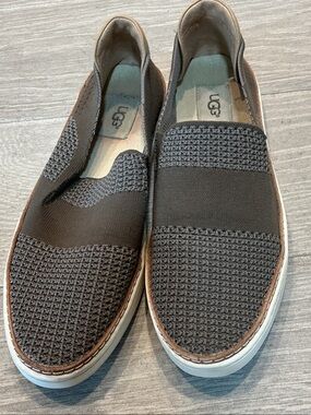 UGG Sammy Women’s Dark Gray Knit Slip-On Sneakers Sz 9.5 #1016756